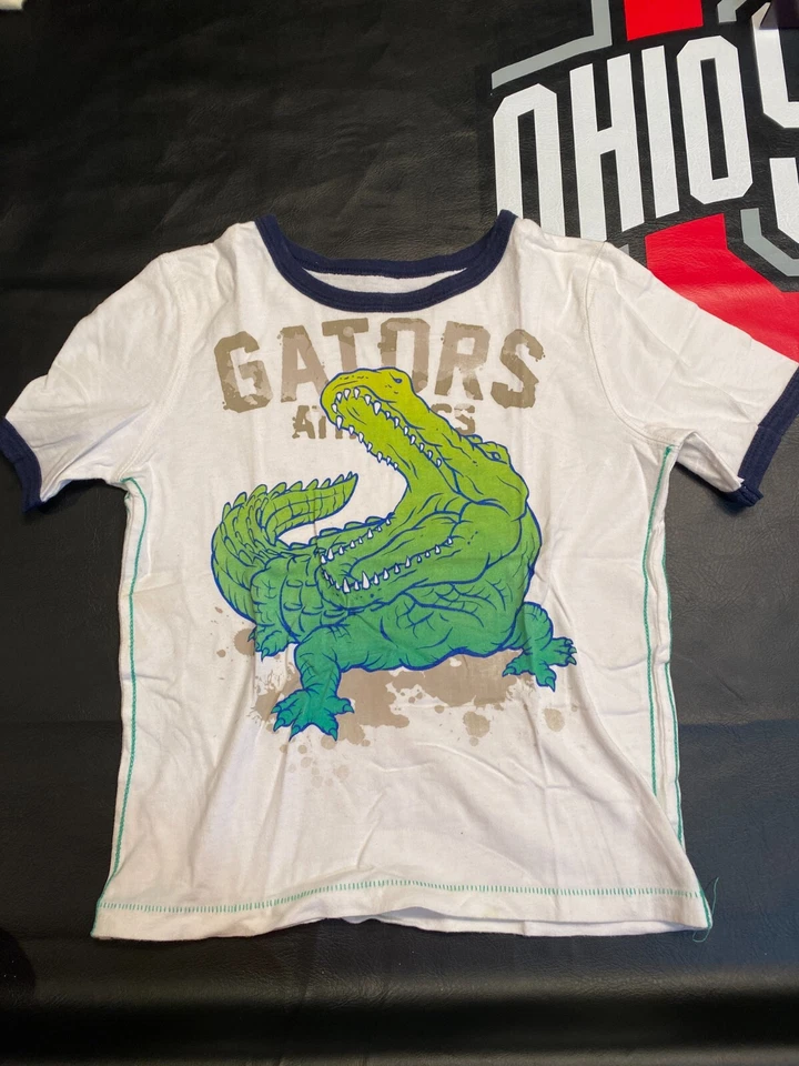 Camisa de manga corta Jumping Beans Gators para niños talla 5/6 blanca Foto 1 de 3