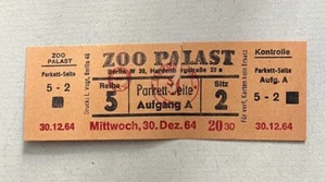 Alte Original Eintrittskarte Zoo Palast Berlin 1964 Sammler Ticket 30.12.1964 - Bild 1 von 2