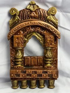 Arte de pared de madera Jharokha | Marco de decoración tradicional indio hecho a mano - Imagen 1 de 8
