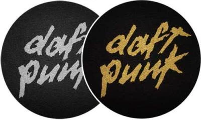 Daft Punk Logo DJ Slipmats (pair, silver and gold logo print) - Image 1 of 2