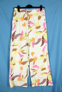 NWT A NEW DAY Mint/Multi LINEN BLEND Floral Print SIDE POCKETS Wide Leg PANTS M - Picture 1 of 5