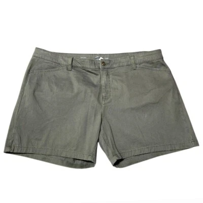 Pantalones cortos chinos St Johns Bay para mujer talla 22W verde oliva tiro alto Foto 1 de 4