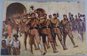 Deutsche Kolonie Kamerun Kunst Postkarte Jaunde Aufmarsch  um 1914 (101158) - Bild 1 von 2