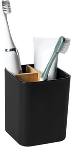 Bamboo Toothbrush Holder for Bathrooms, 3 Slots Toothbrush and Toothpaste Holder - Picture 1 of 6