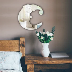 Children Kids Nursery Acrylic Wall Mirror Safe Strong Shatter Resistant Moon - Picture 1 of 5