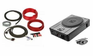 NVX QBUS10P 200W 10" Under Seat Amplified Ported Subwoofer w/ 8 Gauge Amp Kit - Picture 1 of 11