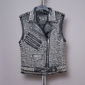 Killstar Studded Overload II Vest Faux Leather Sleeveless Mens Medium Jacket M - Picture 1 of 23