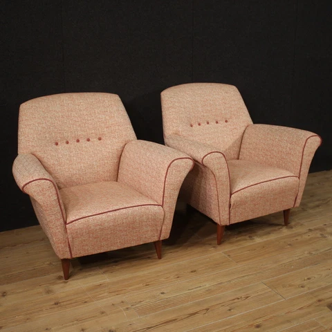 Pair of modern armchairs in Giò Ponti style 2 furniture vintage 60s chairs 900 Cover