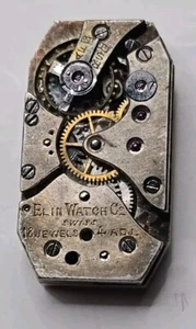 Seltene 20er Jahre Elin 18J 4 Adj hochwertiges Damenuhrwerk 13mmx24mm - Bild 1 von 4