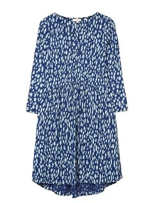 Ex-Fatface Blue Mix 3/4 Sleeved Round Neck Dress-UK16 - Image 1 of 4