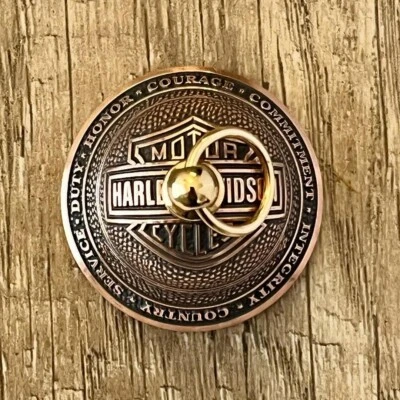 Harley Davidson Wounded Warrior Moneda de Cobre Motociclista Guardián Campana Gremlin Foto 1 de 4