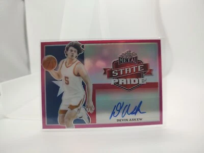 2021-22 Leaf Metal State Pride Auto Pink Border /25 Devin Askew #SP-DA1 Auto - Image 1 of 3