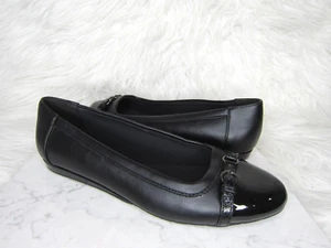 Anne Klein Iflex Georgia Black Buckle Strap Cap Toe Ballet Flats Size 8.5 M - Picture 1 of 9