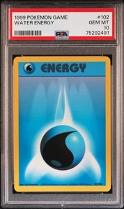 Pokemon Card Water Energy 102/102 Base Set PSA 10 WOTC - Picture 1 of 2