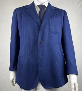 Stile Latino Attolini Blue Sport Coat Cotton Sz 54 IT 44 US Unstructured NWOT - Picture 1 of 17