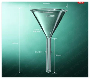 Laboratory glass funnels, glass triangular funnels, long neck funnels, short tub - Picture 1 of 11