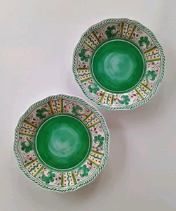 Juego de 2 Platos de Ensalada de Melamina Le Cadeaux 9" VERDE Centro Sólido para Gallo Pat. - Imagen 1 de 17