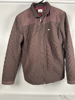 Lacoste Men’s Quilted Zip Jacket Brown Maroon - Image 1 of 4