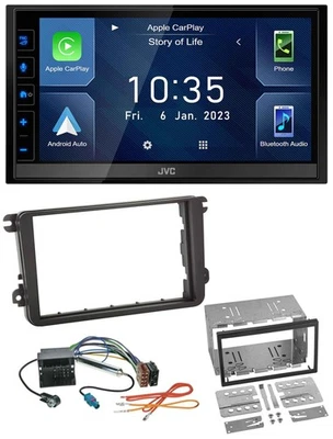 JVC DAB Bluetooth MP3 USB 2DIN Autoradio für VW Passat 05-14 Polo 09-14 Scirocco - Bild 1 von 4
