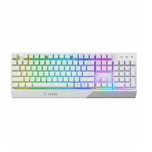 MSI Vigor GK30 White Gaming Keyboard, Plunger Switches, RGB, Water Repellent - Picture 1 of 3
