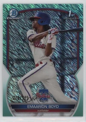 2023 Bowman Chrome Prospects Aqua Shimmer Refractor /125 Emaarion Boyd #BCP-128 - Image 1 of 2