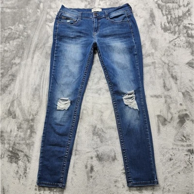 Mudd Jeans Womens 13 Juniors Blue Distressed FLX Stretch Skinny Ankle Stretch - Image 1 of 4