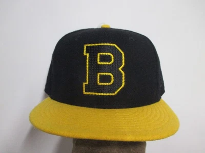 SOMBRERO AJUSTADO BOSTON BRUINS NEW ERA 5950 (7 5/8) NUEVO CON ETIQUETAS NEGRO Y DORADO VINTAGE LOGOTIPO B Foto 1 de 4