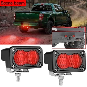 For Trailer Tow Hitch Mounts 3in LED Cube Lights Pods Red DRL Running Universal - Picture 1 of 17