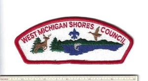 EM SCOUT BSA CSP WEST MICHIGAN SHORES COUNCIL MERGED MI PATCH BLU FDL PB BADGE ! - Picture 1 of 1