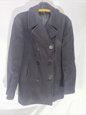 Chaqueta Uniforme Chaquetón Vintage Marina de los Estados Unidos 100% Lana Talla 36R Abrigo Militar Mueller Foto 1 de 4