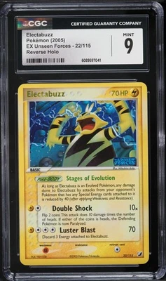 CGC 9 Electabuzz Reverse Holo Rare EX Unseen Forces 2005 Pokemon Card #22 - Image 1 of 2