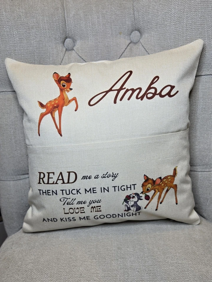 Personalised Reading Cushion With Pocket And Zip - Image 1 of 1