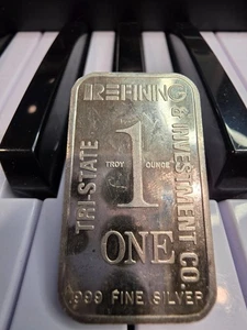 Barra de plata Tri-State Refining 1 oz .999 barra de plata UNA BARRA - Imagen 1 de 2