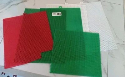 Lot Darice Plastic Cross Stitch 7 Mesh Count Christmas Red Green White Read - Image 1 of 2