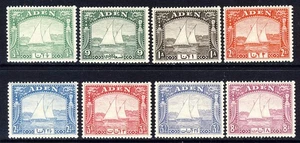 Juego de dhows árabes ADEN King George VI 1937 a 8 Annas SG 1 a SG 8 COMO NUEVO - Imagen 1 de 2