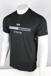 Camisa de manga corta RVCA Robey Crew para hombre negra con estampado gráfico UPF50+ secado rápido - Imagen 1 de 3