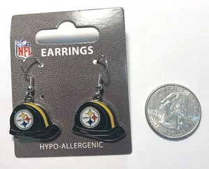 Pittsburgh Steelers Hard Hat Ohrringe - NFL lizenzierter Schmuck - Bild 1 von 2