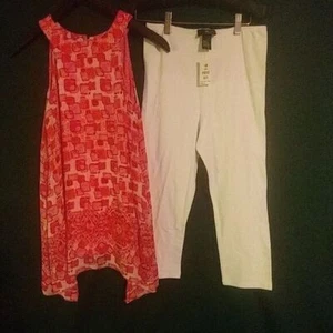 IZ Amy Byer Shades of Pink Tunic/White Leggings Size XL - Picture 1 of 8