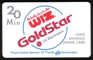 Tarjeta telefónica 20m International 'Nobody beats the WIZ' GoldStar - LG Electronics - Imagen 1 de 2