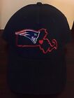 Neuf avec étiquette chapeau logo New England Patriots Massachusetts NFL NEUF bleu marine 