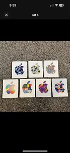 Lot of 7 - Genuine Apple Logo Sticker Different Patterns - from Used Gift Card - Picture 1 of 1