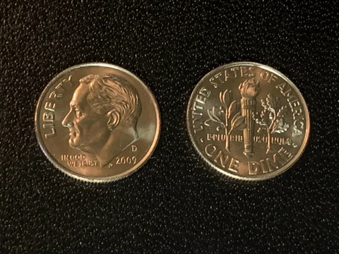 2009-D Denver Mint Roosevelt Dime BU From Original Bank Roll Cover