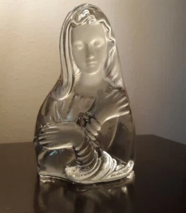 VIKING GLASS COMPANY * Eiskristall Satin Madonna Figur * Vintage aus den 60er Jahren - Bild 1 von 9