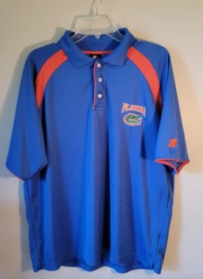 Camisa polo masculina futebol americano Florida Gators tamanho adulto azul médio laranja UF  - Imagem 1 de 4