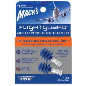 Mack's Flightguard Airplane Pressure Relief Reusable Ear Plugs - Picture 1 of 2