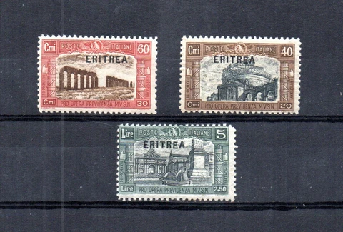 ITALIAN ERITREA.  1927 SCOTT# B17, B18, B20.  VINTAGE STAMPS Cover