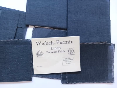 Wichelt Chalkboard Black Premium Linen Cross Stitch Fabric 28 Ct 8 Small Pcs - Image 1 of 4