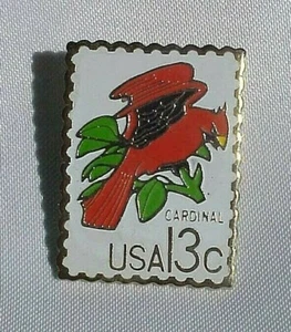 USPS USA Cardinal 13 cents Stamp Lapel Hat Pin - Picture 1 of 2