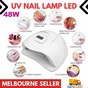 UV Nail Lamp, 48W UV LED Nail Lamp, Light Gel Polish Dryer Manicure Art AU - Picture 1 of 8