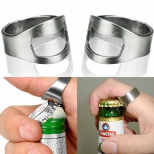 STAINLESS STEEL THUMB RING BOTTLE OPENER  10 PCS - Picture 1 of 1